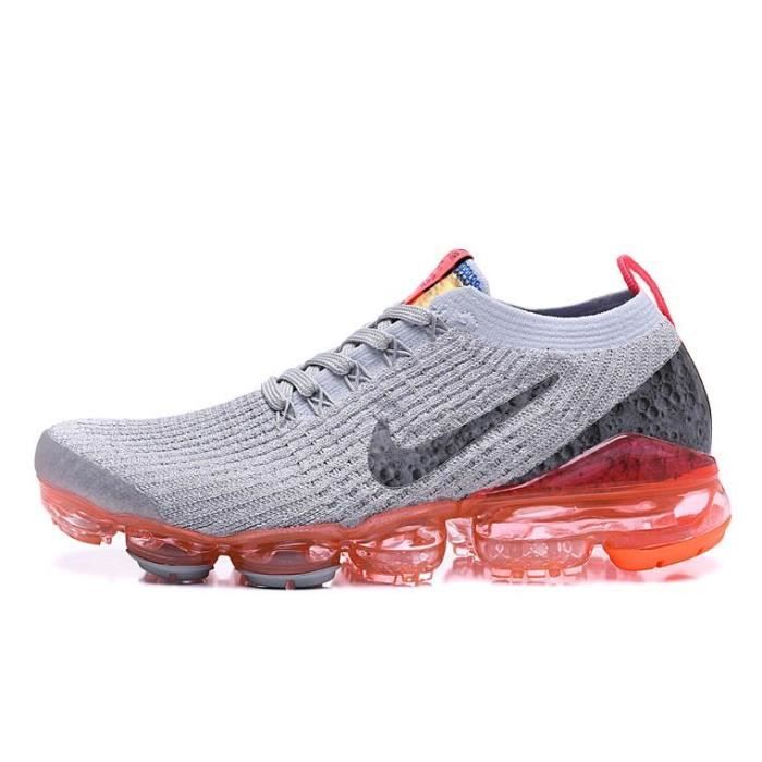 3 Gris Flyknit Homme Air Nike Femme Vapormax Chaussure Pour Orange xWQrCBodeE