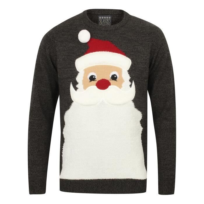 Pull Noël Père Noël Noir Homme