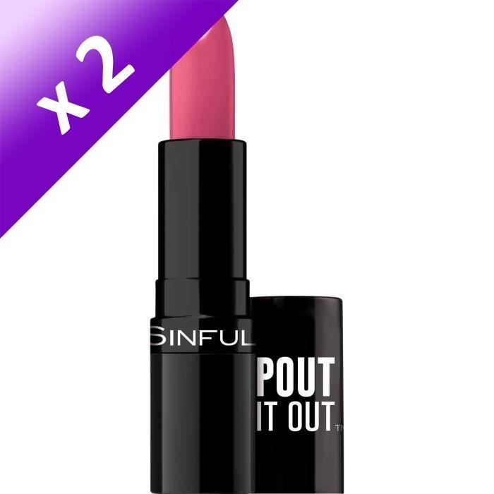 Produit shopeco.fr : Lot De 2 - SINFUL Rouge à lèvres Stick Pout It Out n°017 Bitten - 4,2 g