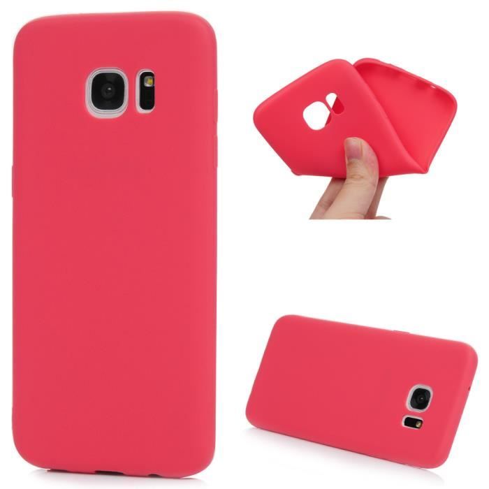 coque samsung s7 silicone rouge