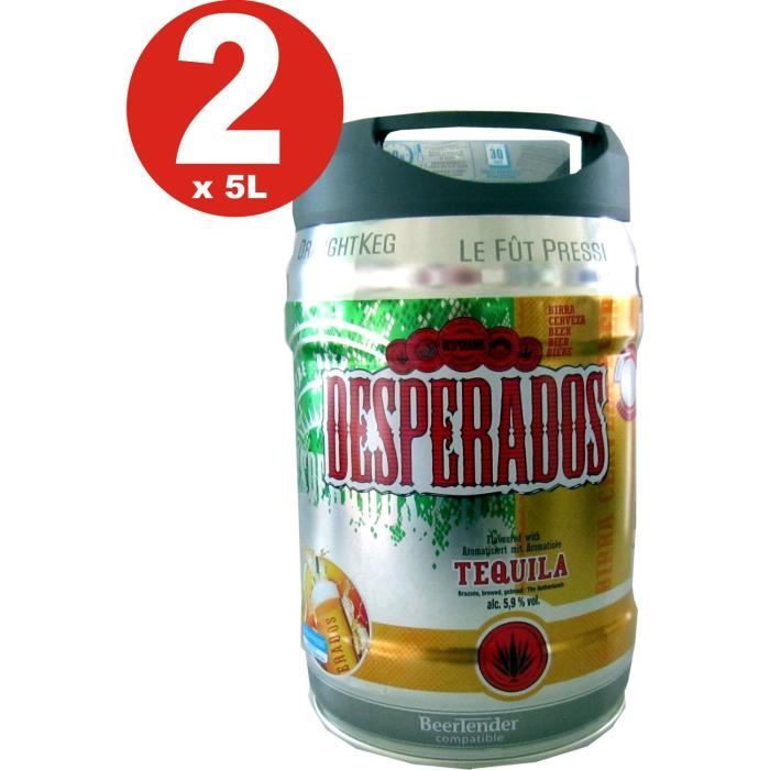 2 x Desperados bière avec Tequila dans 5 litres keg incl. Spigot Achat / Vente bière 2 x