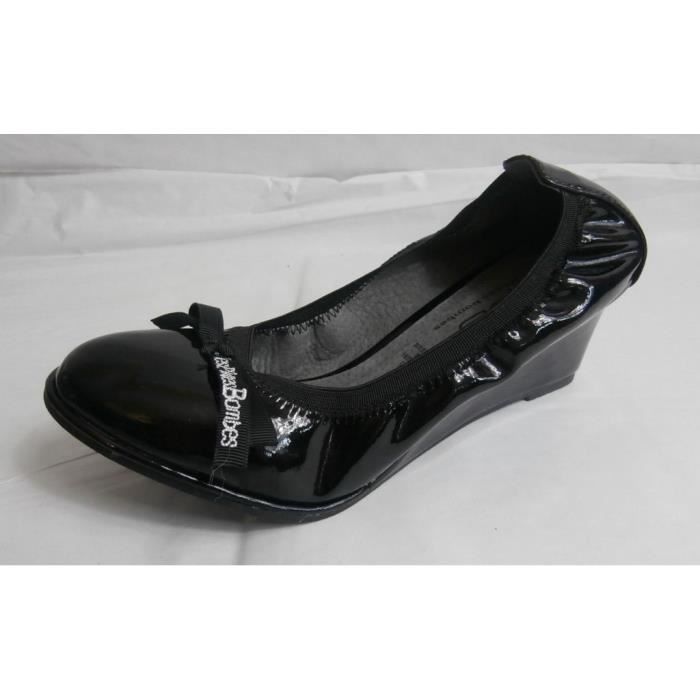 Chaussures D'École Filles Spot On - T-Bar Avec Cœur - Noir Verni Taille 31 EU