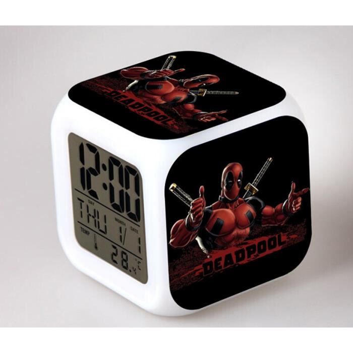 Led Créatif Horloge Couleur Deadpool Coloré Alarme rdxoCBe