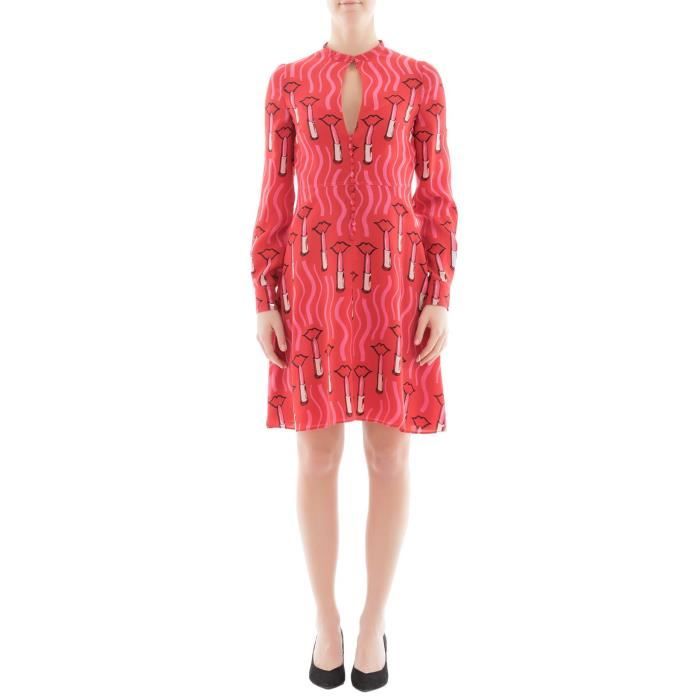 Robe Pb3vagy03nv0d5 Valentino Rouge Femme Achat Soie wnO0k8P