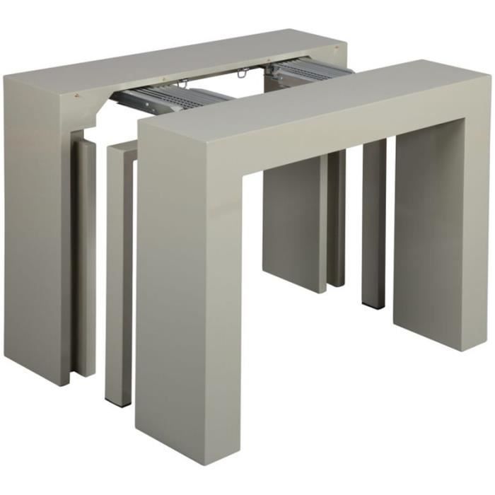 table extensible avec 3 allonges coloris gris