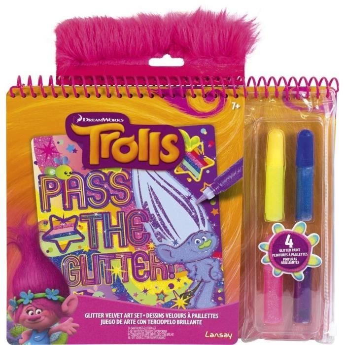TROLLS Dessins Velours à Paillettes
