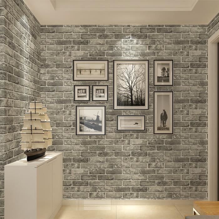 Papier Peint 3D Adhésif Effet Brique Rustique – Autocollant Mural Décoratif (Lavable)