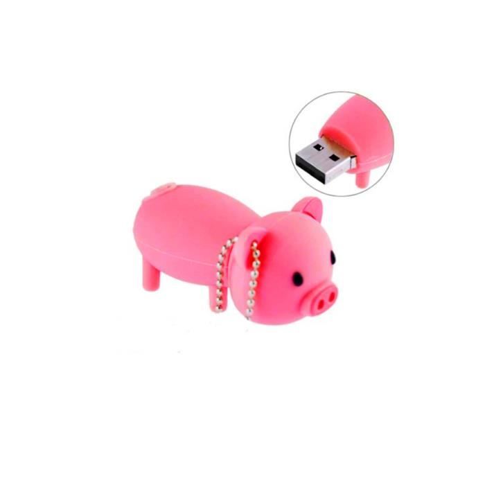 Clé USB animal cochon rose - fun fantaisie - 8go - Prix ...