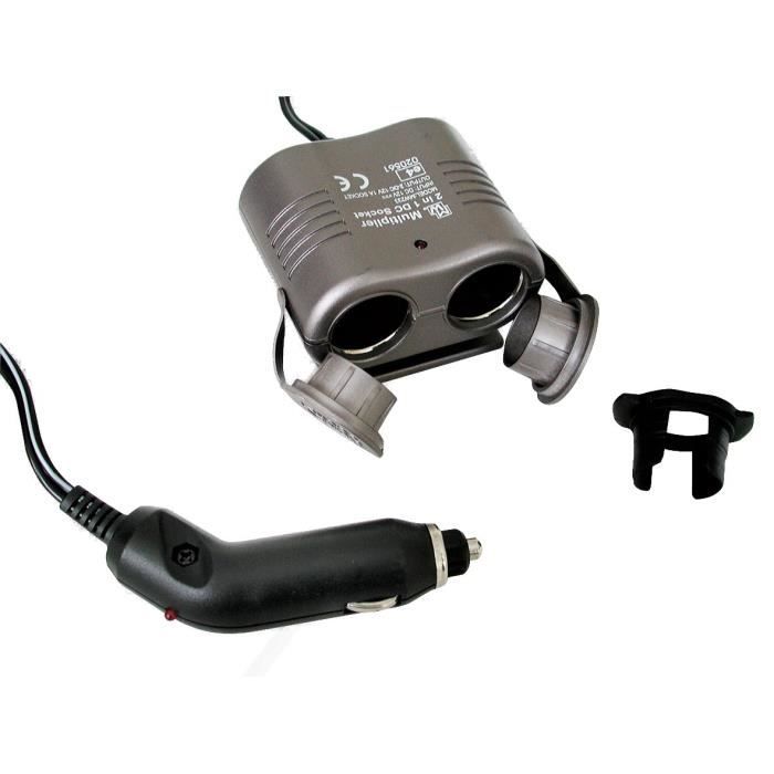 Double prise allume-cigare - Témoin LED - Norme CE