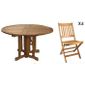 Table ronde pliante en bois label FSC + 4 chaises pliantes en acacia ... Table ronde pliante en bois label FSC + 4 chaises pliantes en acacia ...