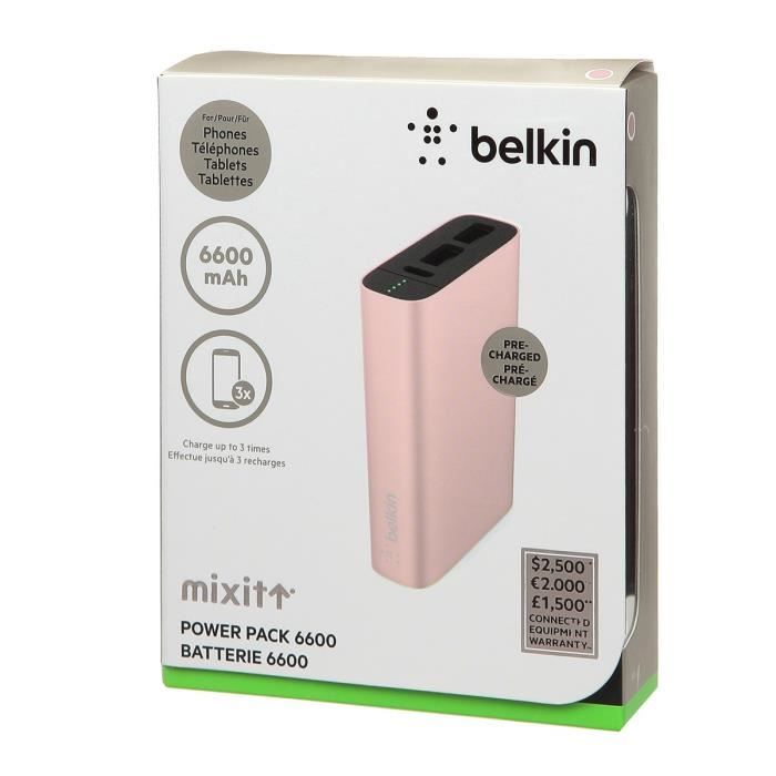 BELKIN Batterie externe 6600 mAh - Rose/ Or