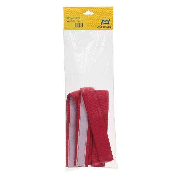 PLASTIMO 4 Sangles de ferlage - 0,90 mètres - Rouge