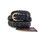 Ceinture femme noire tréssé boucle argentée simili