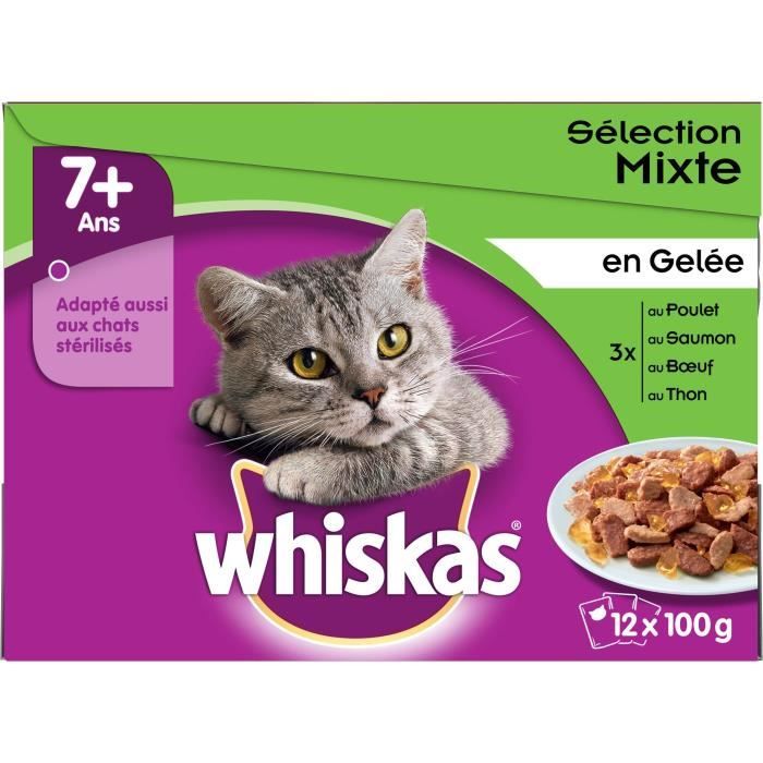 WHISKAS Sachets Fraîcheur en gelée - Pour chat - 12X100G