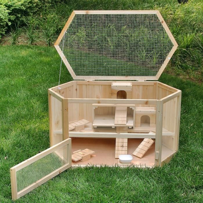 Cage pour Rongeur Hamster sur 4 etages, en bois 99x55x55 cm Achat