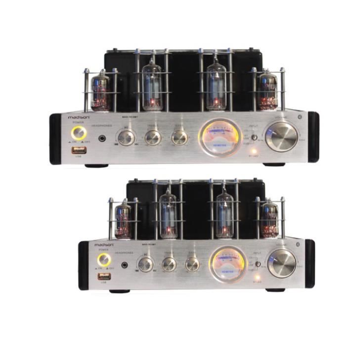 AMPLIFICATEUR STEREO A LAMPES TUBES VINTAGE MADTA10BT USB BLUETOOTH NEUF amplificateur hifi