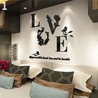 Moderne Decor Mur Art Amour Fleur Oiseau Lettre Citation Maison Autocollant Noir 3d Mural JKclF1