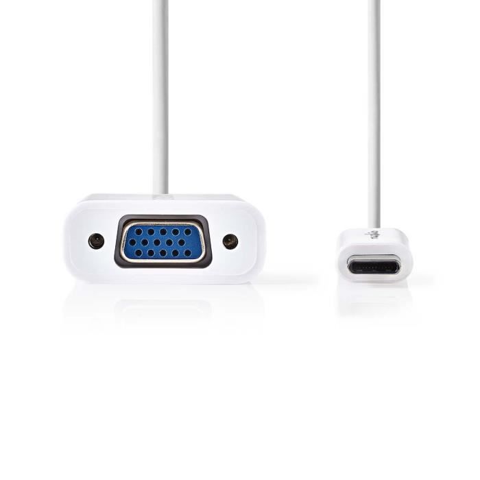 Càble Adaptateur USB Type-C | Type-C Màle - VGA Femelle | 0,2 m | Blanc ALPEXE-110
