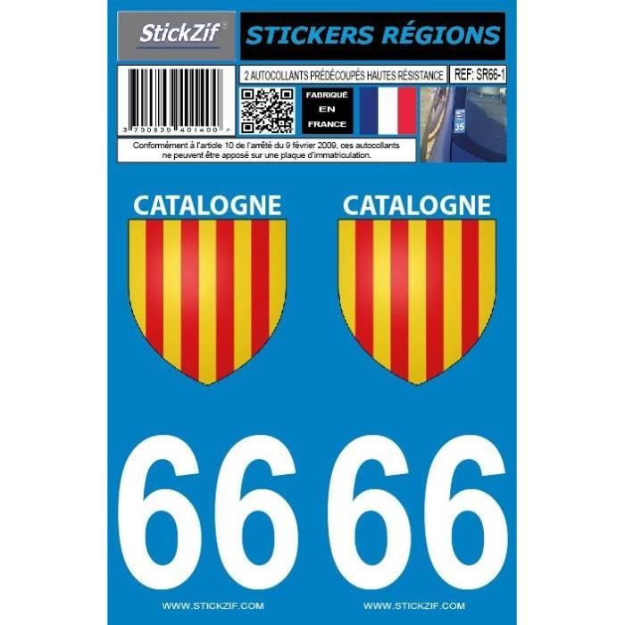 STICKZIF 2 Autocollants Région Département 66 Version 2 SR66-1
