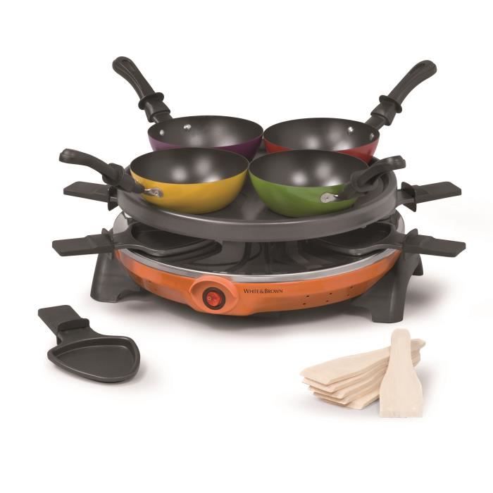 Appareil à raclette et Mini Wok WHITE BROWN S Achat