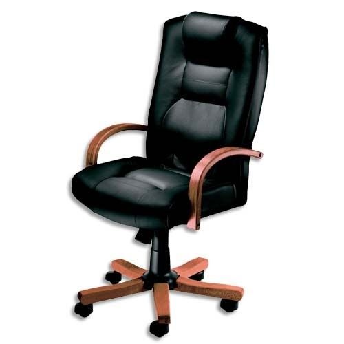 Fauteuil de direction Laguna cuir noir 62488