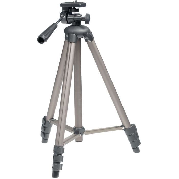 KONIG KN-TRIPOD21/4 Trépied Appareil-photo / Vidéo Pan & Tilt 130 cm - Noir et Argent