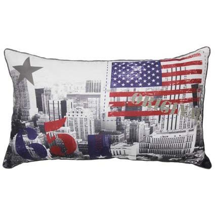 AMERICAN 30x50 microfibre imprimé   Coussin AMERICAN 30 cm x 50