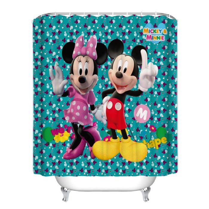 Rideau de douche Mickey et Minnie mignons anneaux inclus 3D effect ... Rideau de douche Mickey et Minnie mignons anneaux inclus 3D effect ...