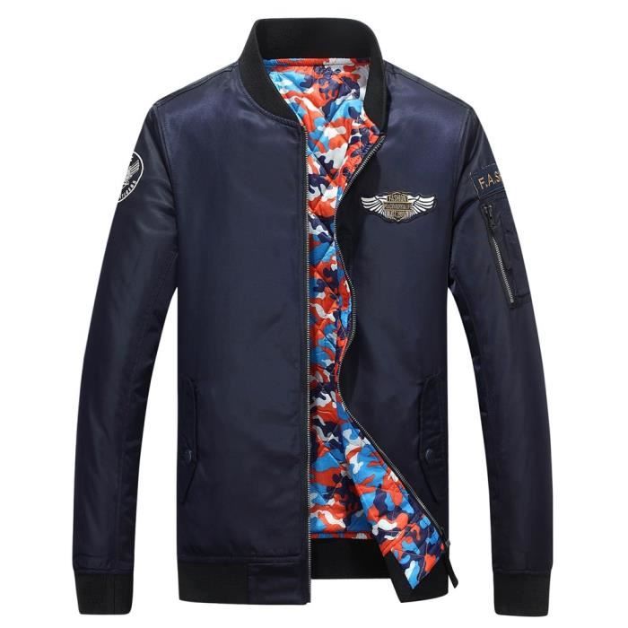 De Casual Aviateur Réversible Veste Ba Homme Blouson 8RqFUF