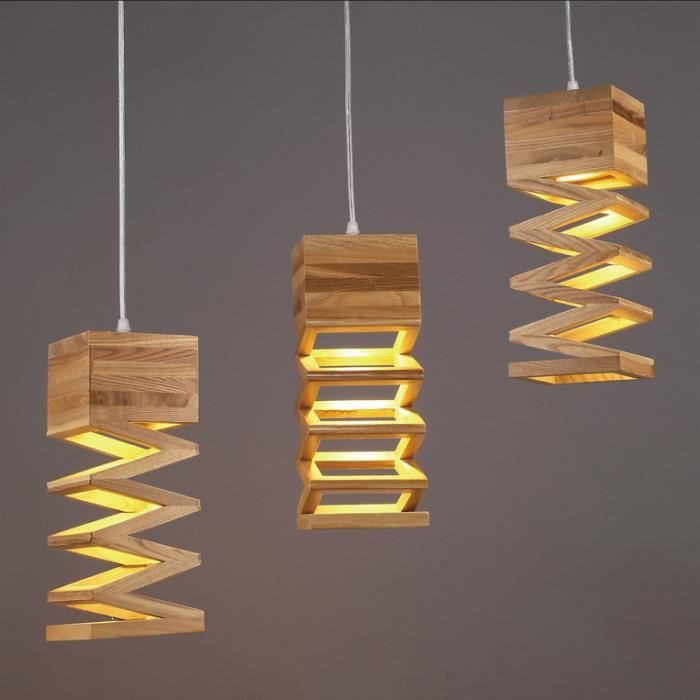 Moderne Simple Suspension Bois Lustre Créatif droplight ...