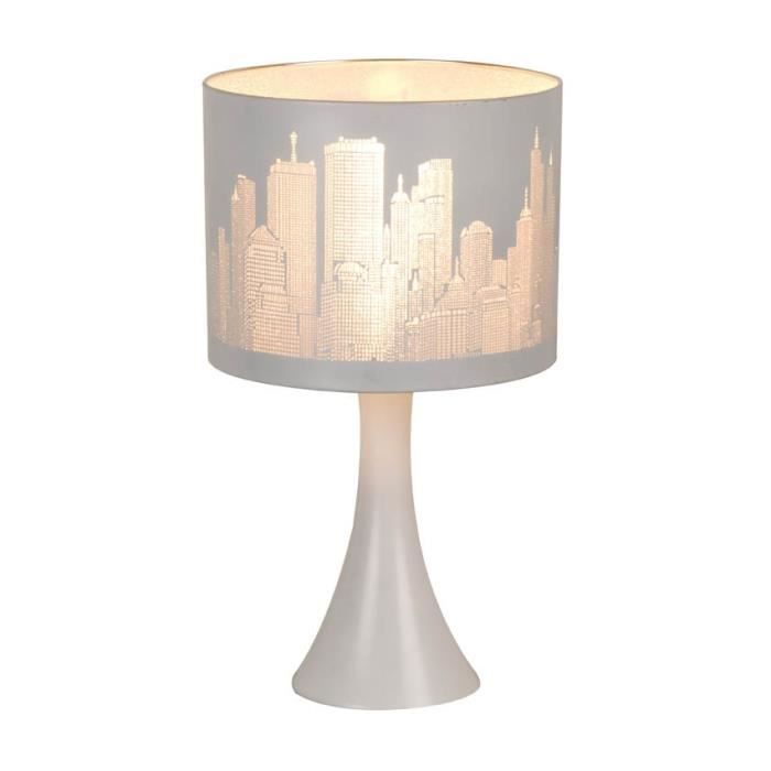 NEW YORK Lampe à poser E14 40W blanc