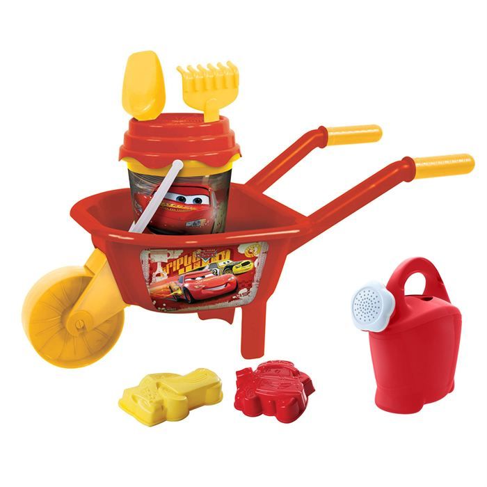 CARS Brouette + Seau + Arrosoir + accessoires