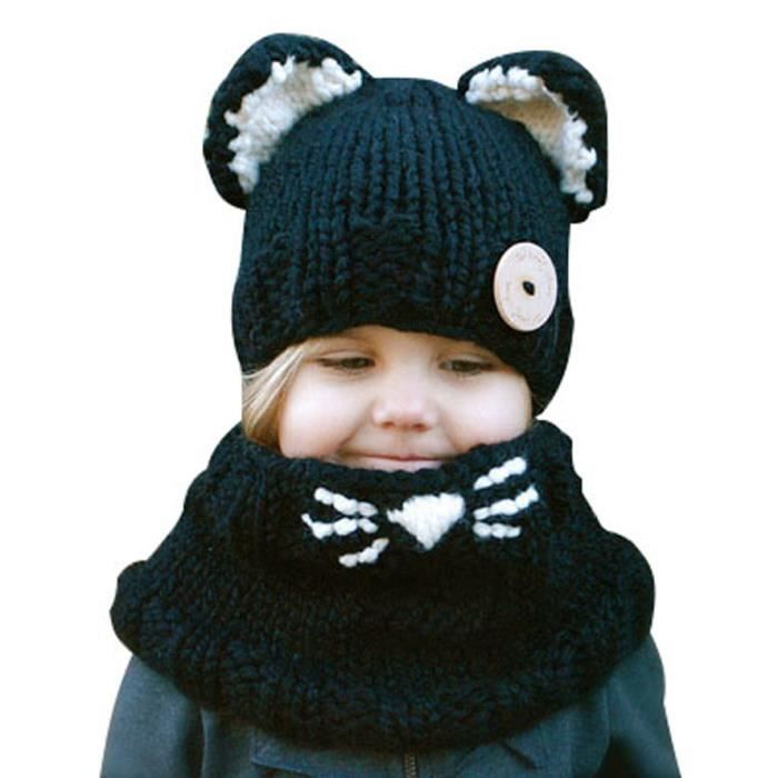 BONNET , CAGOULE Bonnet écharpe ensemble deux pièces hiver