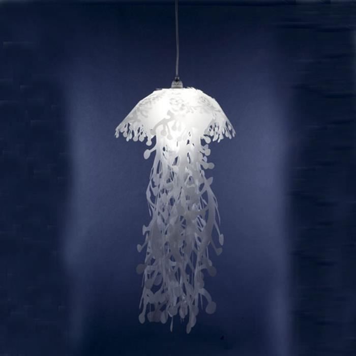 Led Lampe De Plafond Suspension Lustre Abat Jour Meduse Eclairage