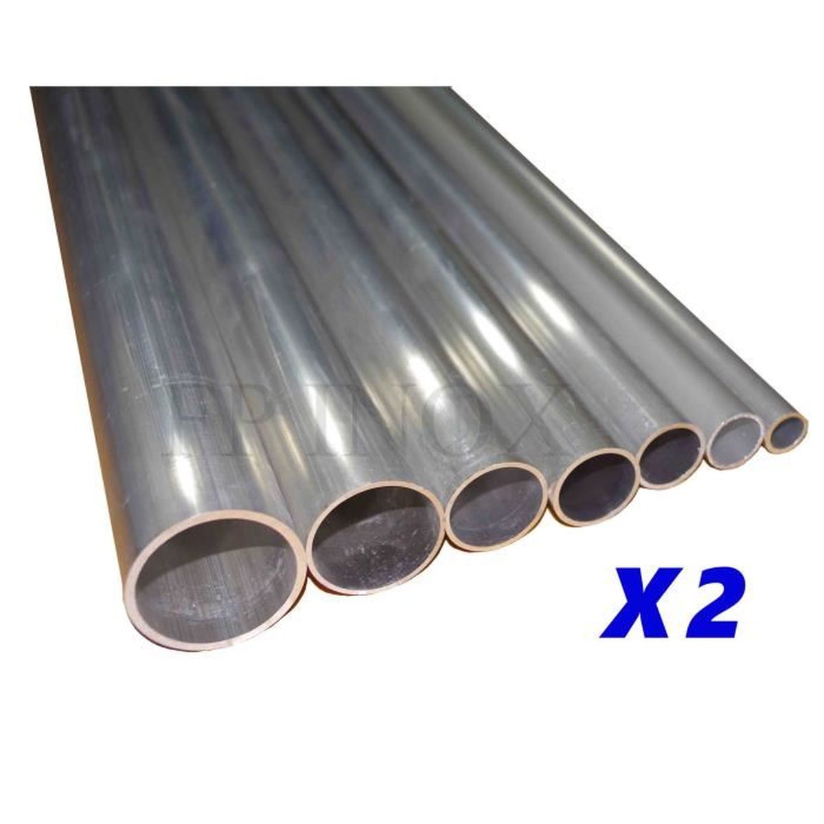  Lot de 2 Tube Aluminium  25mm Epaisseur 1 5mm Longueur 