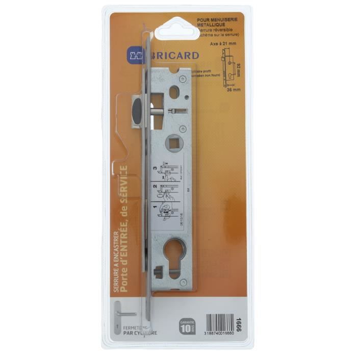 BRICARD Serrure a mortaiser axe a 21 entraxe a 92
