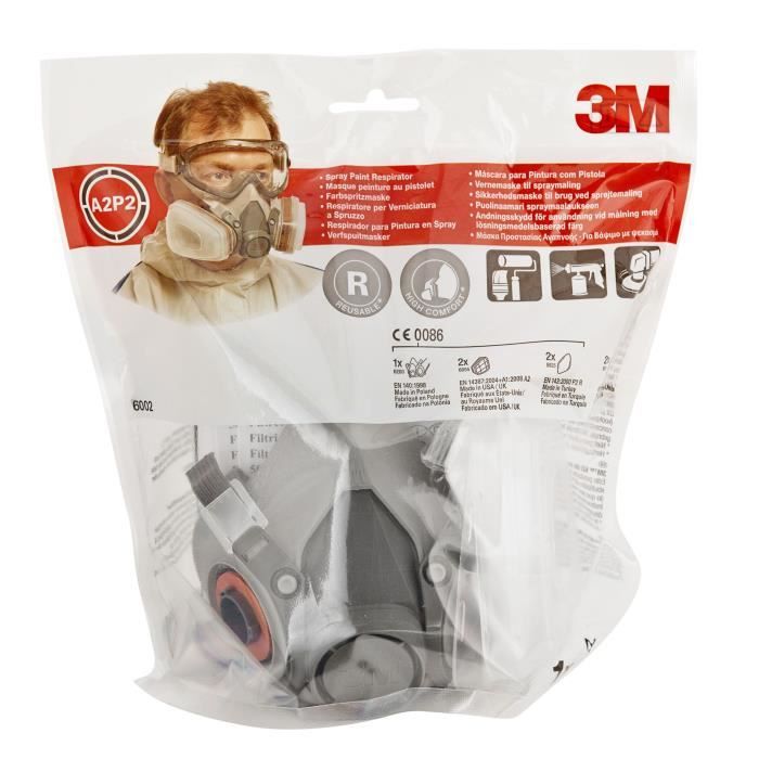 3M Kit de demi-masque respiratoire 6002 gaz / vapeur C1+R