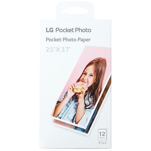 LG PT3013 Papier photo pour LG POCKET PHOTO PC389 - 3 packs de 12
