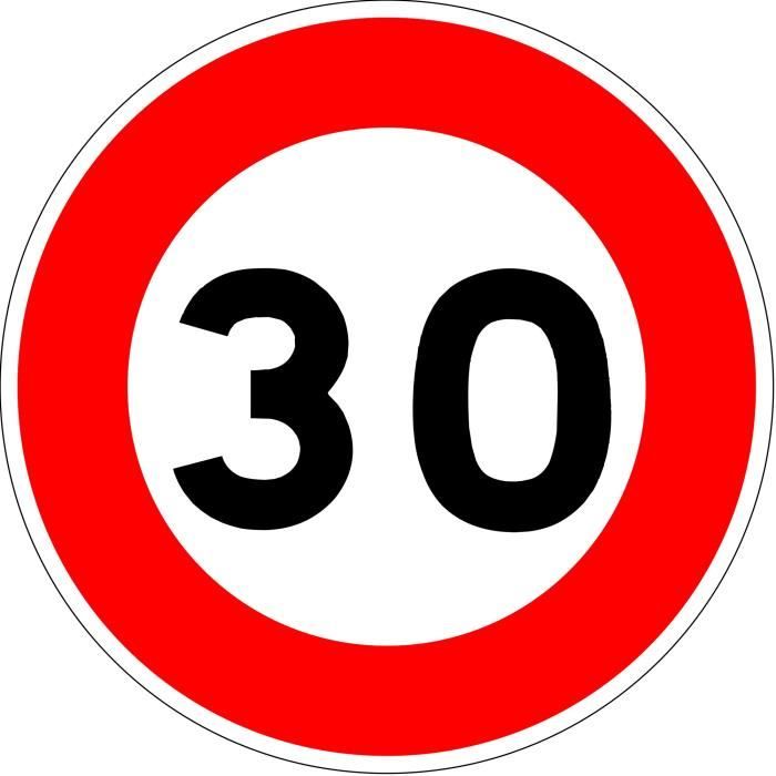 Panneau De Limitation De Vitesse 30 Km h Autocollant Vinyl 