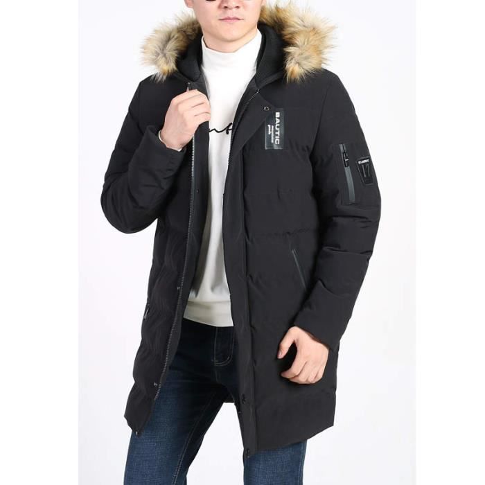 Garder Capuche Vêtement Homme Section Coupe Au Luxe Chaud Parka Longue De Hiver Doudoune Slim En Marque Détachable Masculin wUxdqaInP