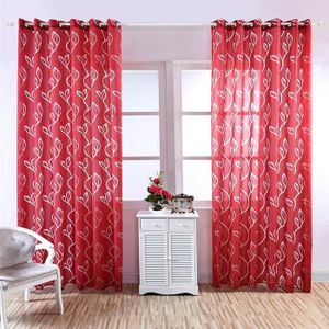 VOILAGE Rideau Voilages 1Pcs 100*250cm Feuillet Rouge