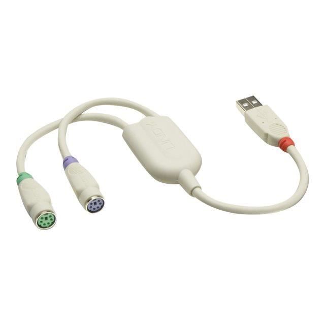 LINDY Adaptateur USB PS / 2 pour PC et MAC