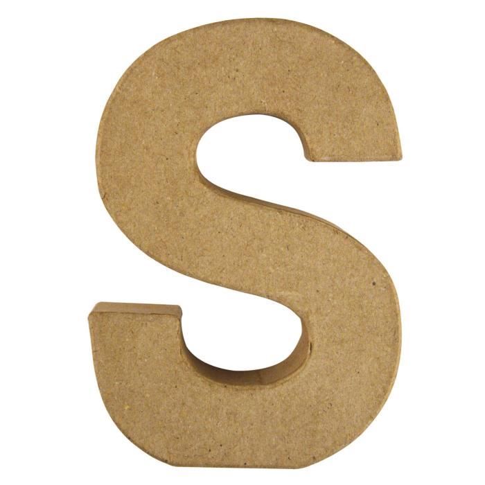 Lettre - S - 15 x 10,5 x 3 cm - Papier Mâché - … - Achat / Vente ...