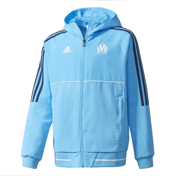 ADIDAS Sweatshirt de football OM Pres Jr 17 - Enfant garçon - Bleu