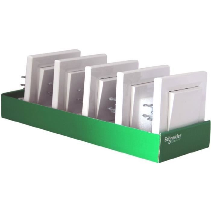 SCHNEIDER ELECTRIC ASFORA LOT DE 5 INTERRUPTEURS VA-ET-VIENT