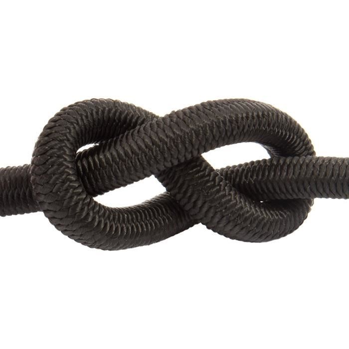 Corde Élastique 8mm X 10m Noire Ultra-Résistante + 10 Pinces De Serrage - Expander Pour Bâche Remorque, Camping, Bateau Et Bagages Toit Voiture
