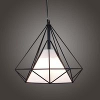 LUSTRE ET SUSPENSION Suspension Cage Forme Diamant Contemporain 38cm 11 LUSTRE ET SUSPENSION Suspension Cage Forme Diamant Contemporain 38cm 11