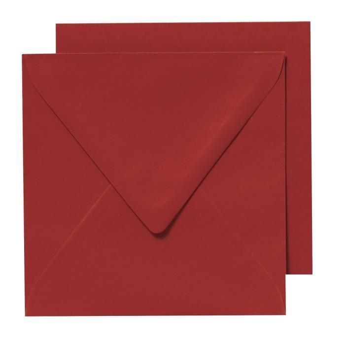 PANDURO 10 Enveloppes Cartes Rouge - Carrées pré-pliées - 155x155 cm