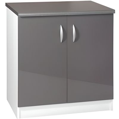 Meuble Cuisine Bas 80 Cm Sous Evier Oxane Gris Achat Vente