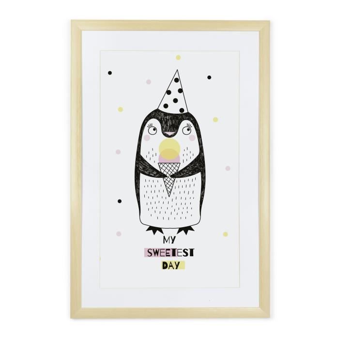 TANUKI Cadre décoratif Pingouin My sweedest day- 60x40 cm